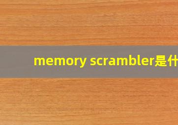 memory scrambler是什么